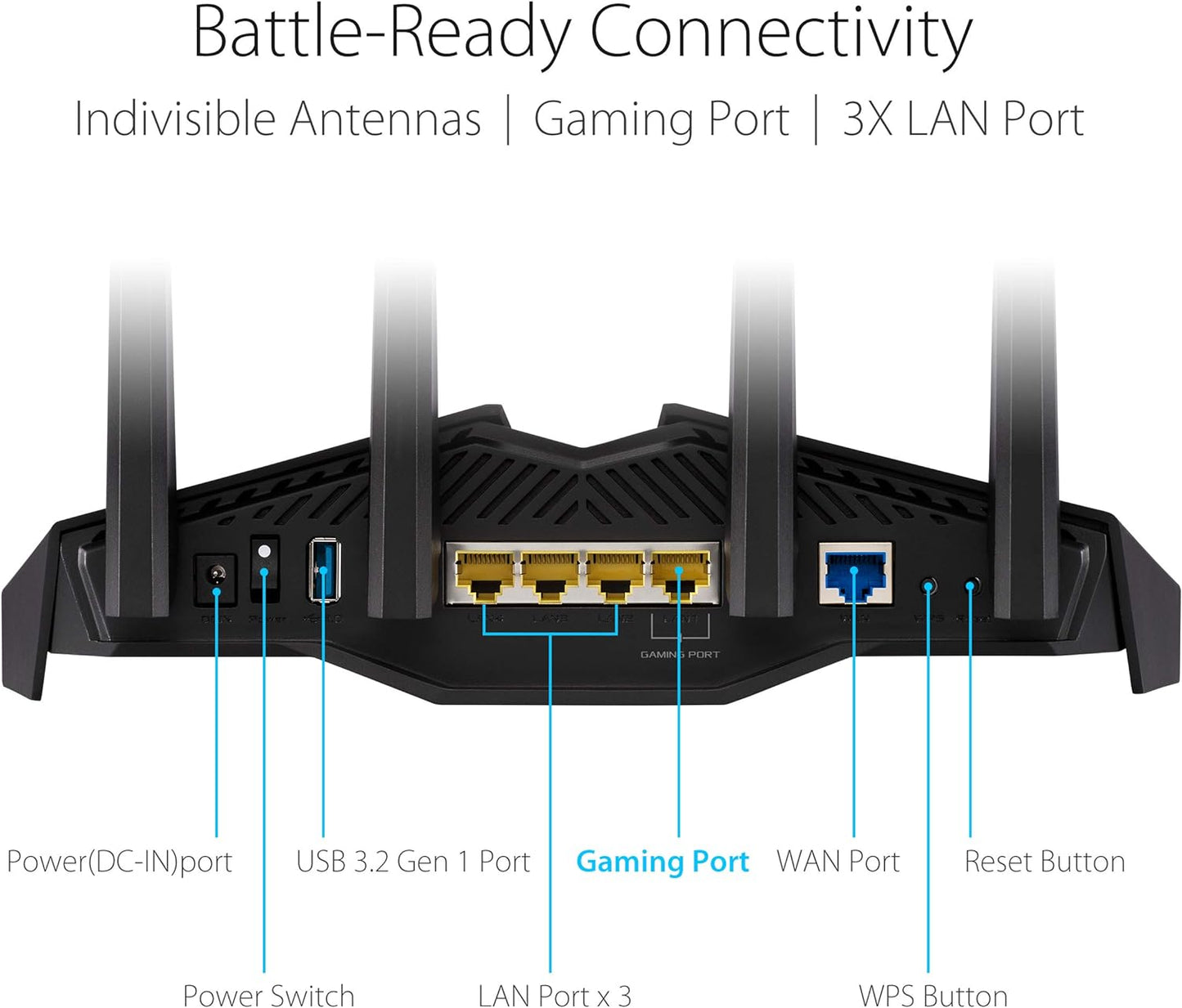 ASUS RT-AX86U (AX5700) WiFi 6 Gaming Router- Dual Band Gigabit Wireless Internet Router, NVIDIA GeForce NOW, 2.5G Port, Gaming & Streaming, AiMesh Compatible, 4G 5G Router Replacement