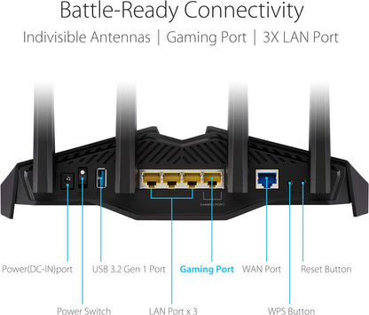 ASUS RT-AX86U (AX5700) WiFi 6 Gaming Router- Dual Band Gigabit Wireless Internet Router, NVIDIA GeForce NOW, 2.5G Port, Gaming & Streaming, AiMesh Compatible, 4G 5G Router Replacement