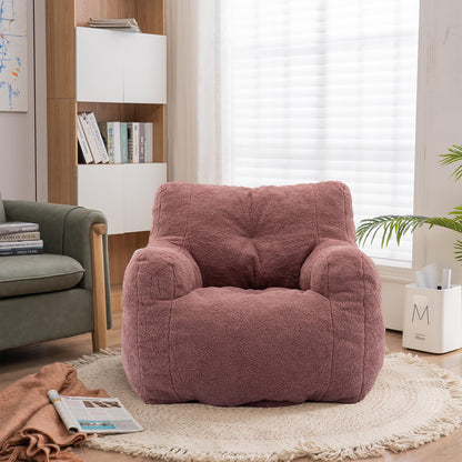 Recaceik Bean Bag Chairs, Tufted Soft Stuffed Bean Bag Chair with Filler, Fluffy Lazy Sofa, Imperial Lounger Giant Bean Bag Chair for Bedroom, Living Room, Dark Black