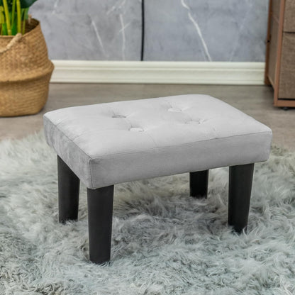 CAROLMADE 15” Small Ottoman Stools, Foot Stool for Under Deskrest for Office, Living Room (Soft-White)