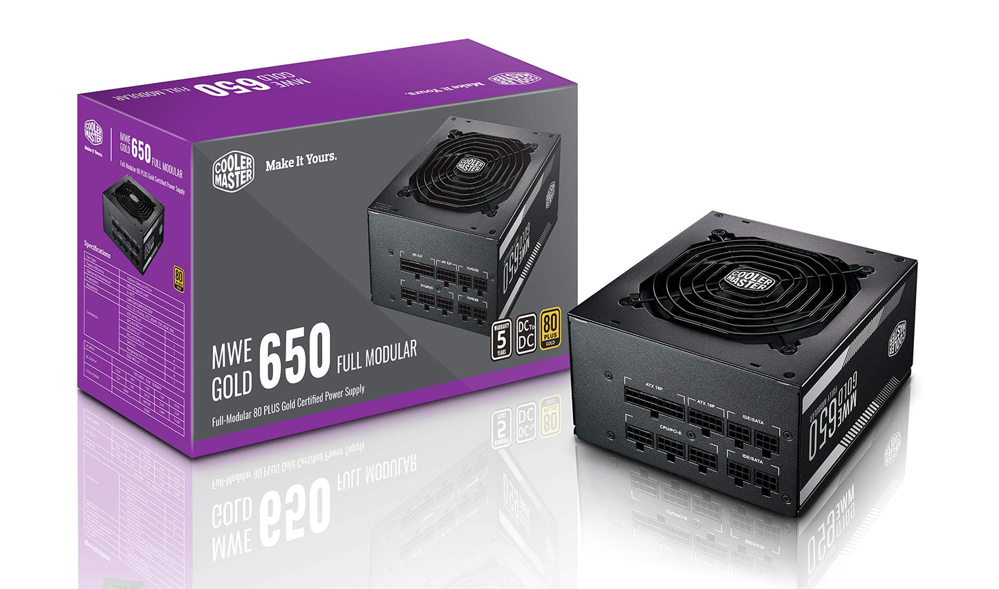 Cooler Master MWE Bronze 600 Watt 80 Plus Certified Power Supply, 3 Year Warranty - CaveHubs