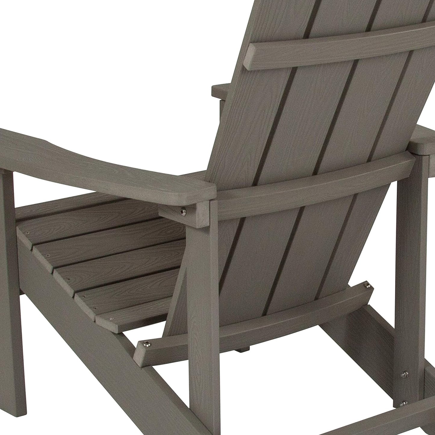 Flash Furniture Charlestown Commercial Grade Indoor/Outdoor Adirondack Chair, Weather Resistant Durable Poly Resin Deck and Patio Seating, Blue