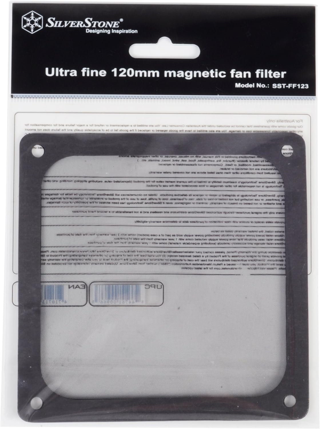 SilverStone Technology SST-FF121B Tek 120mm Ultra Fine Fan Filter with Magnet Cooling 2-Pack