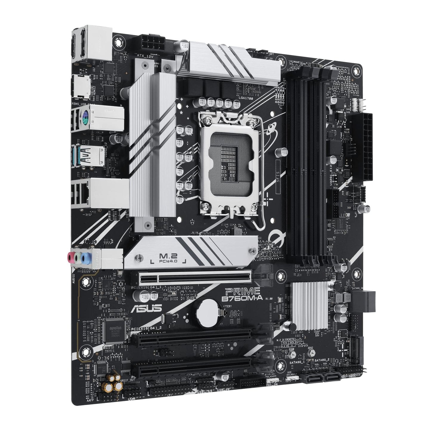 ASUS Prime B760M-A Intel® B760 (LGA 1700)(13th and 12th Gen) mATX Motherboard, PCIe 4.0,DDR5, Two M.2 Slots, Realtek 2.5Gb Ethernet, DisplayPort, Dual HDMI, SATA 6 Gbps, Aura Sync