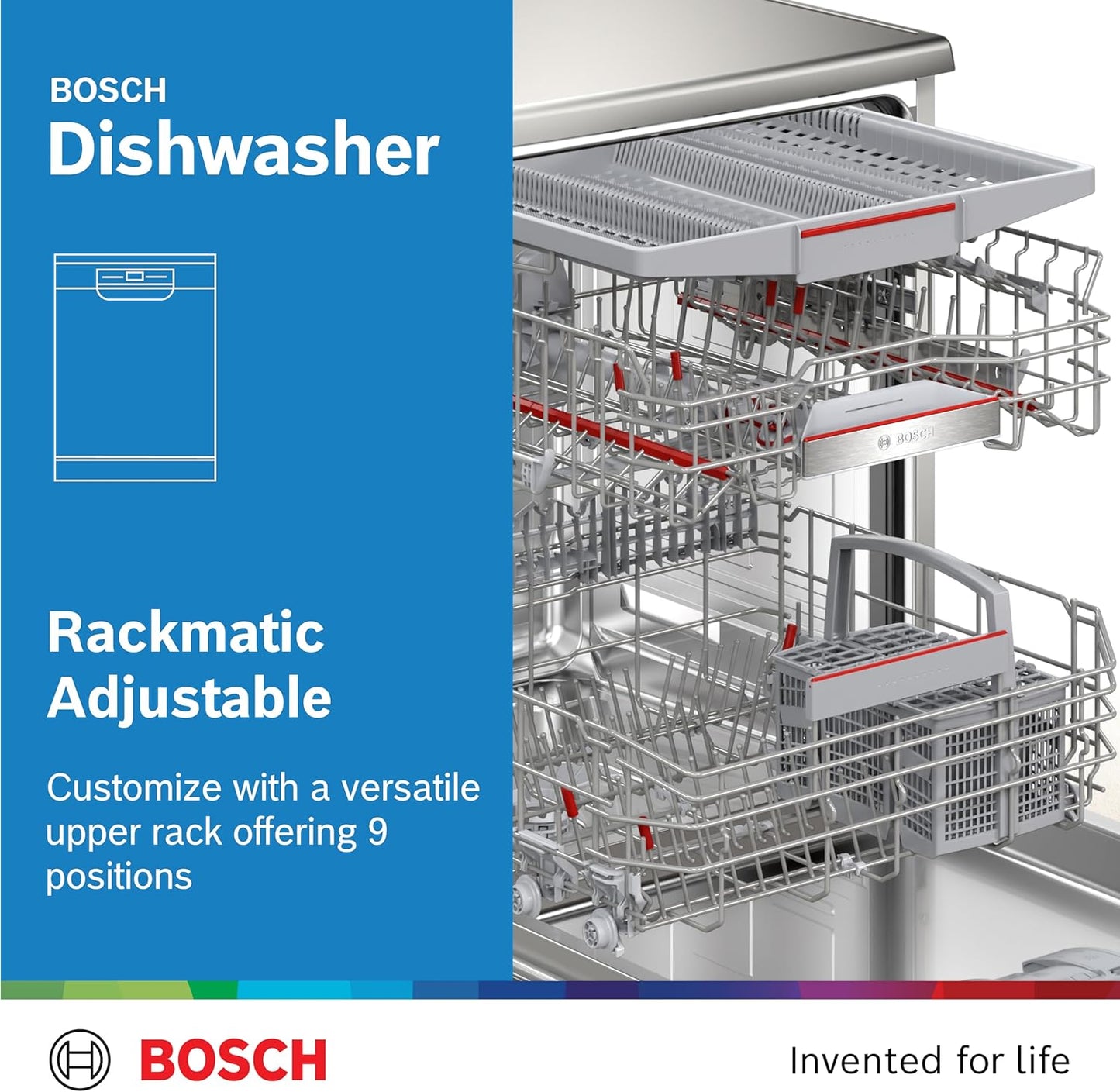 Bosch Standing Dishwasher, 13 Place Settings Dishwashers, Made in Germany Bosch Dishwasher, Dishwasher Machine SMS6ECI38M