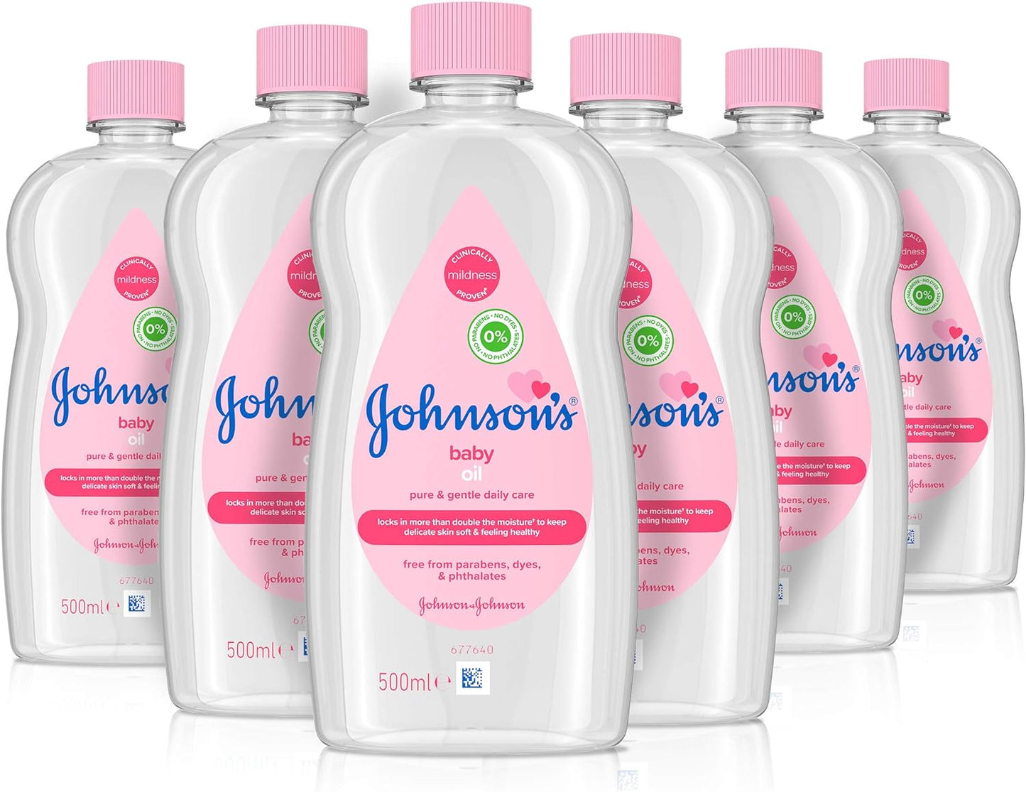 Johnson's Baby Oil 500ml Double Moisture Healthy Skin 6 Pack