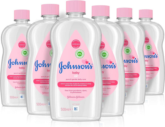 Johnson's Baby Oil 500ml Double Moisture Healthy Skin 6 Pack