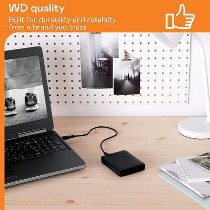 WD 2TB Elements Portable External Hard Drive USB 3.0 for PC - Black - WDBU6Y0020BBK-WESN