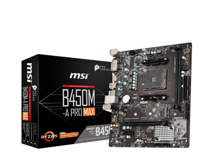 MSI B450M-A PRO MAX AMD AM4 DDR4 m.2 USB 3.2 Gen 2 HDMI M-ATX Motherboard