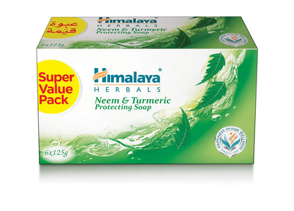 Himalaya Since 1930 Himalaya Neem & Turmeric Protecting Soap Bar Remove Problem-Causing Bacteria & Protect Skin -125g x 6