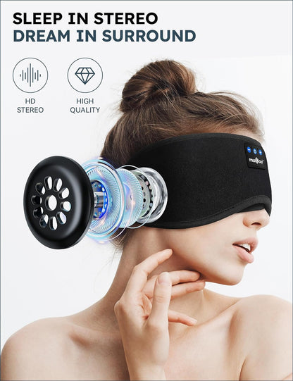 MUSICOZY Sleep Headphones Bluetooth Sleep Mask 3D Wireless Music Sleeping Headphones Headband Eye Mask Sleep Earbuds for Side Sleepers Mom Men Women with Speakers Cool Tech Gadgets Gifts