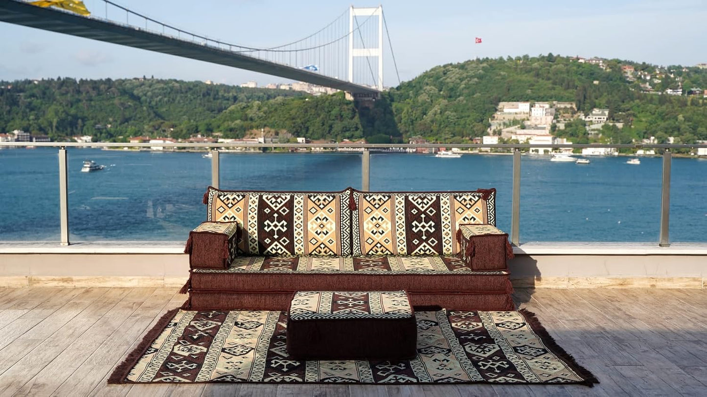 Sofas and Loveseat, Arabic Majlis, Pallet Sofa Sectionals, Turkish Sofa Set, Arabic Sofa Floor Cushions, Floor Pillows, Bench Cushions (Sofa + Rug)