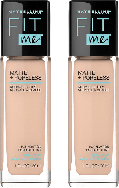 Maybelline Fit Me Matte + Poreless Liquid Oil-Free Foundation Makeup, Soft Tan, 1 Count (Packaging May Vary)