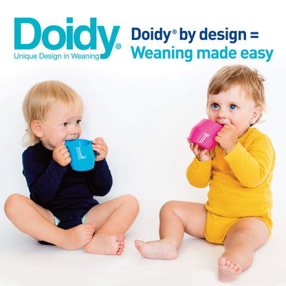 Doidy Cup - Training Sippy Cups for Toddler Cup & Babies - Unique Slanted Design Two Handles Baby Cup - Great Weaning Cup for Milk, Water & Juice - Use from 3-6 Months to Toddler (Purple)