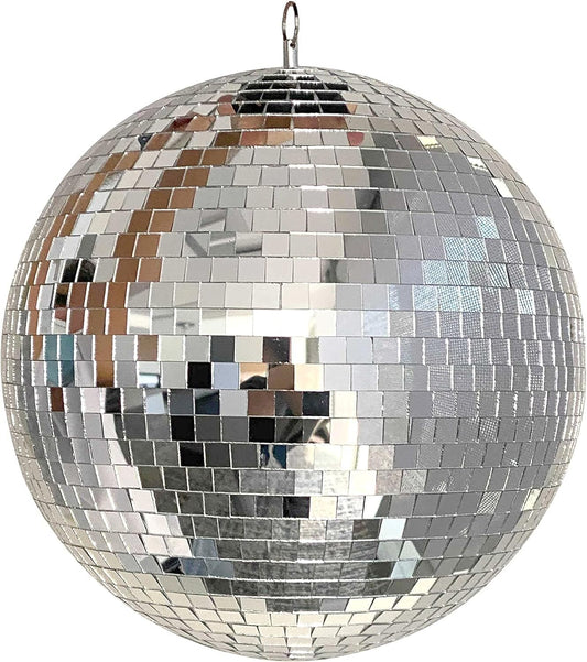 LED Studios Disco Ball, Covered with rigid reflective mirrors to reflect light rays, Decoration for home parties, celebrations and stage, Durable and Light weight (20 cm, Disco Ball Only - Silver)