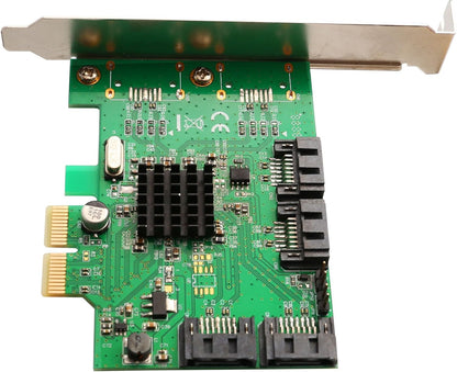 I/O Crest 4 Port SATA III PCI-e 2.0 x1 Controller Card Marvell 9215 Non-Raid with Low Profile Bracket SI-PEX40064