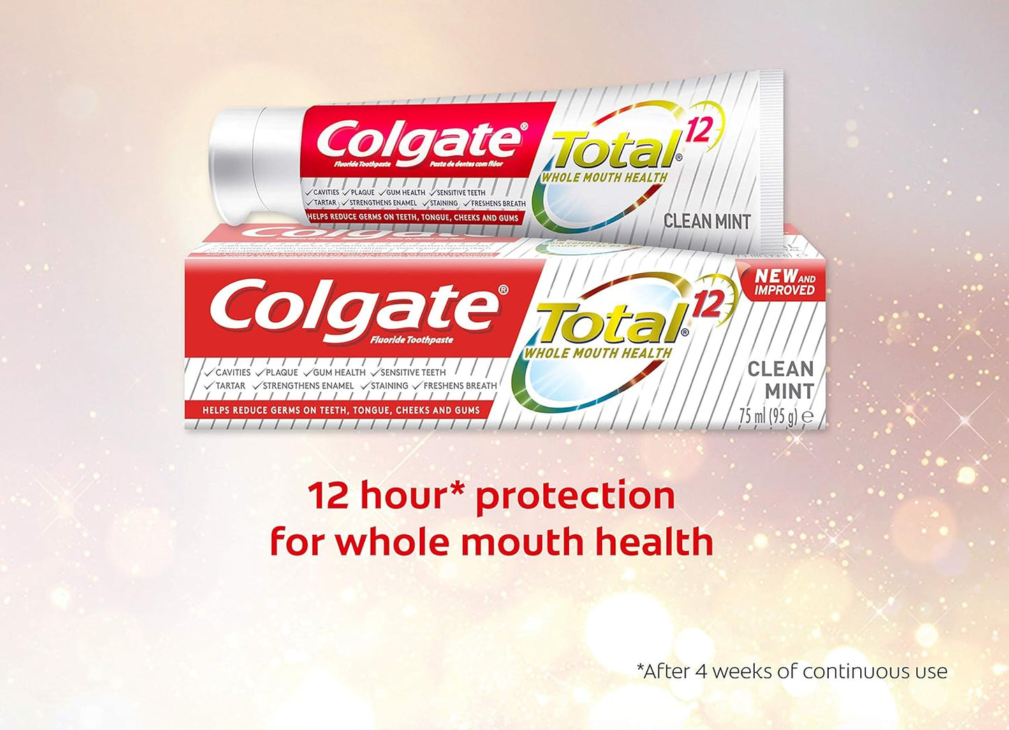 Colgate Total Clean Mint Toothpaste 12 Hour Protection - 3 X 75 ml