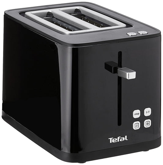 TEFAL Toaster | SmartN'Light Digital Toaster | 2 Slots | 850 W | 7 Levels of Toasting | Defrot and Reheat Functions | Settings Saving Function | Safe to Touch | BLACK | 2 Years Warranty | TT640840