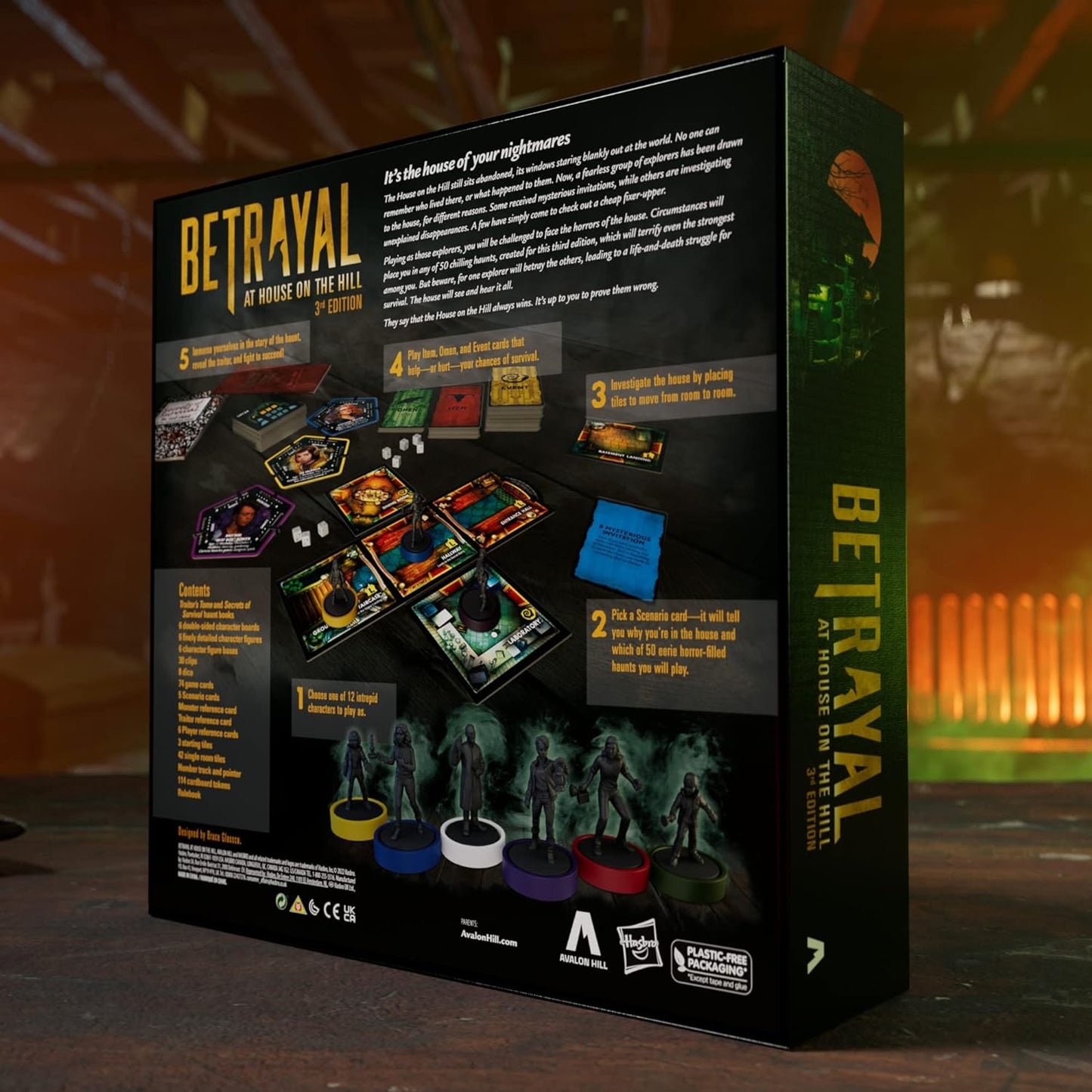 Hasbro Gaming Avalon Hill Betrayal at The House on The Hill 3rd Edition Cooperative Board Game, Ages 12 and Up, 3-6 Players, 50 Chilling Scenarios