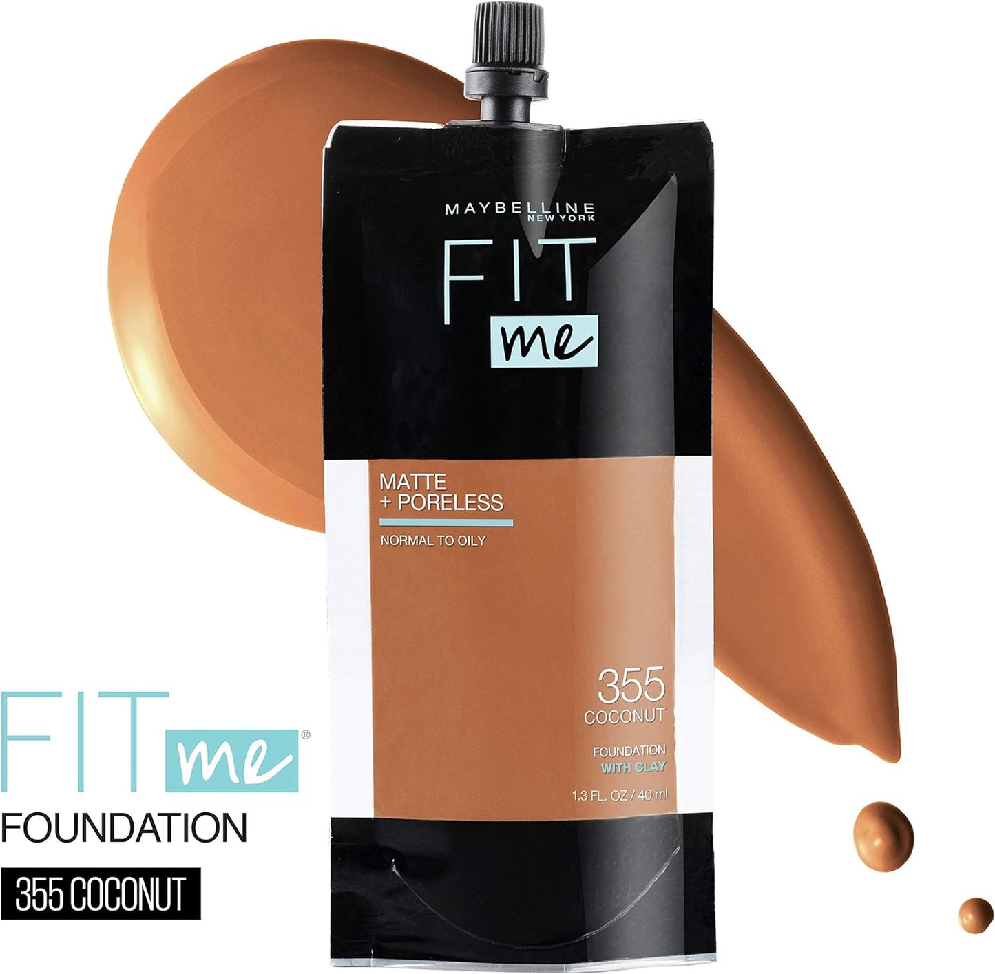 Maybelline Fit Me Matte + Poreless Liquid Oil-Free Foundation Makeup, Soft Tan, 1 Count (Packaging May Vary)