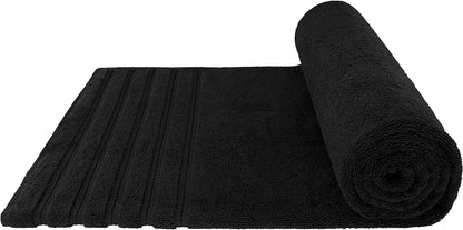 American Soft Linen Bath Linen Sets, 4 Pack Bath Linen Sets for Your Bathroom, Salem Luxury 100% Turkish Soft Twist Cotton, 13 x 13 inches Premium Quality Bath Linen Sets, Black