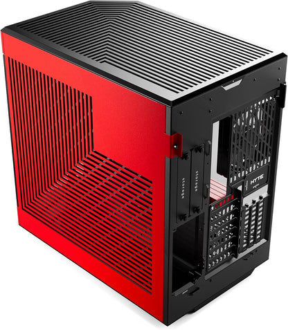 HYTE Y60 Modern Aesthetic Dual Chamber Panoramic Tempered Glass Mid-Tower ATX Computer Gaming Case with PCIE 4.0 Riser Cable Included, Red (CS-HYTE-Y60-BR)