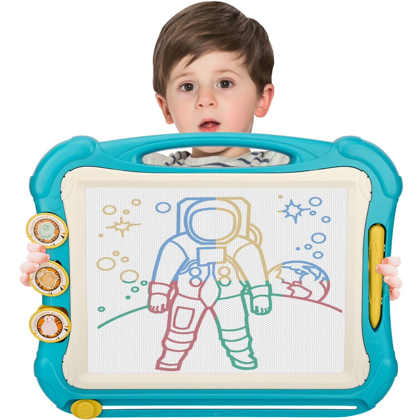 LZZAPJ Magnetic Drawing Board Toy for Kids, Large Doodle Board Writing Painting Sketch Pad, Birthday Present for Child, Blue