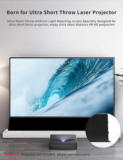 VIVIDSTORM-Projector Screens S PRO 120inch Electric Tension Floor Screen, Portable ALR Movie Theater Compatible Ultra Short Focus Laser Projector,VSDSTUST120H