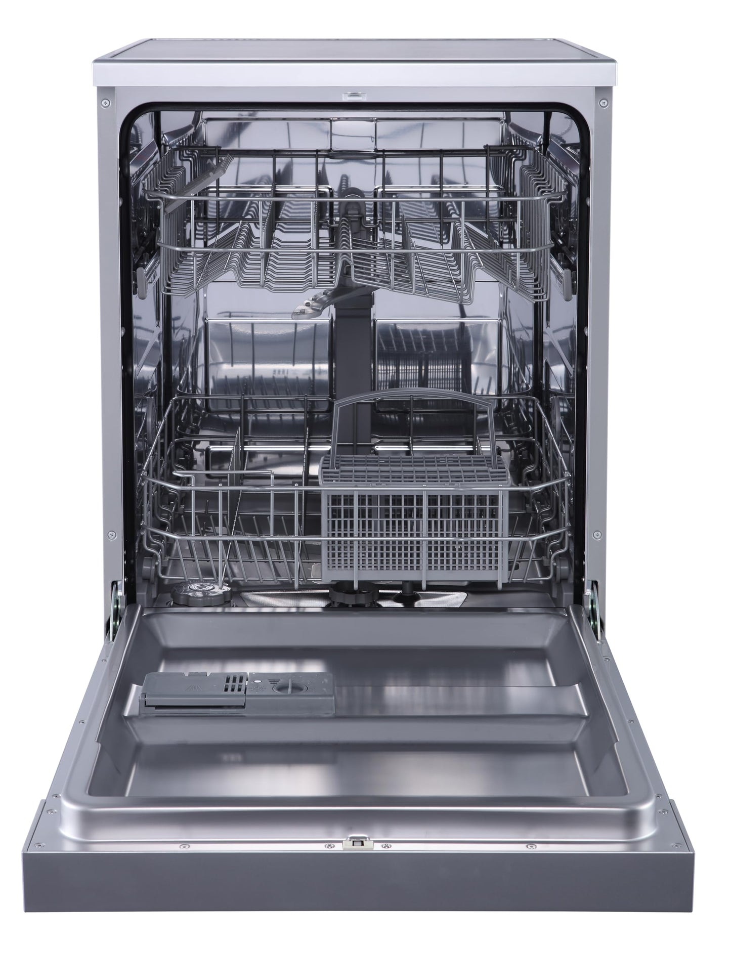 AdvanceTech America Free Standing Dishwasher 12 Place Settings, 6 Programs, 2 Rack Levels, Energy Efficiency A++, Quiet -Silver Stainless Steel - ATDW126MSS -1 Year Warranty