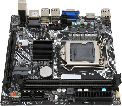 H61 ME Mini ITX Motherboard, DDR3 LGA 1155 PC Mainboard Support NVME M.2 WiFi M.2 Bluetooth VGA + HD USB Gaming Mainboard