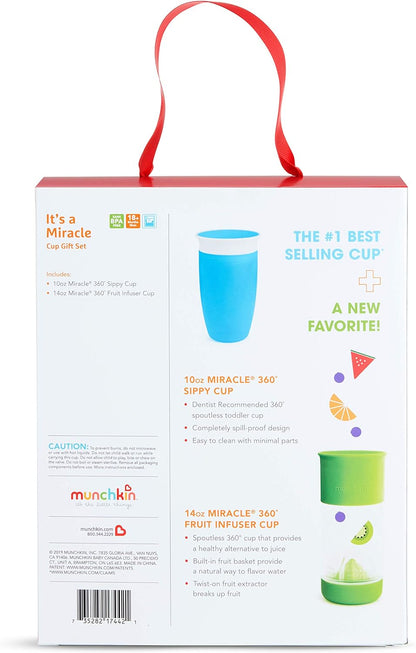 Munchkin Miracle 360 Sippy Cup, Green/Blue, 10 Oz, 2 Count