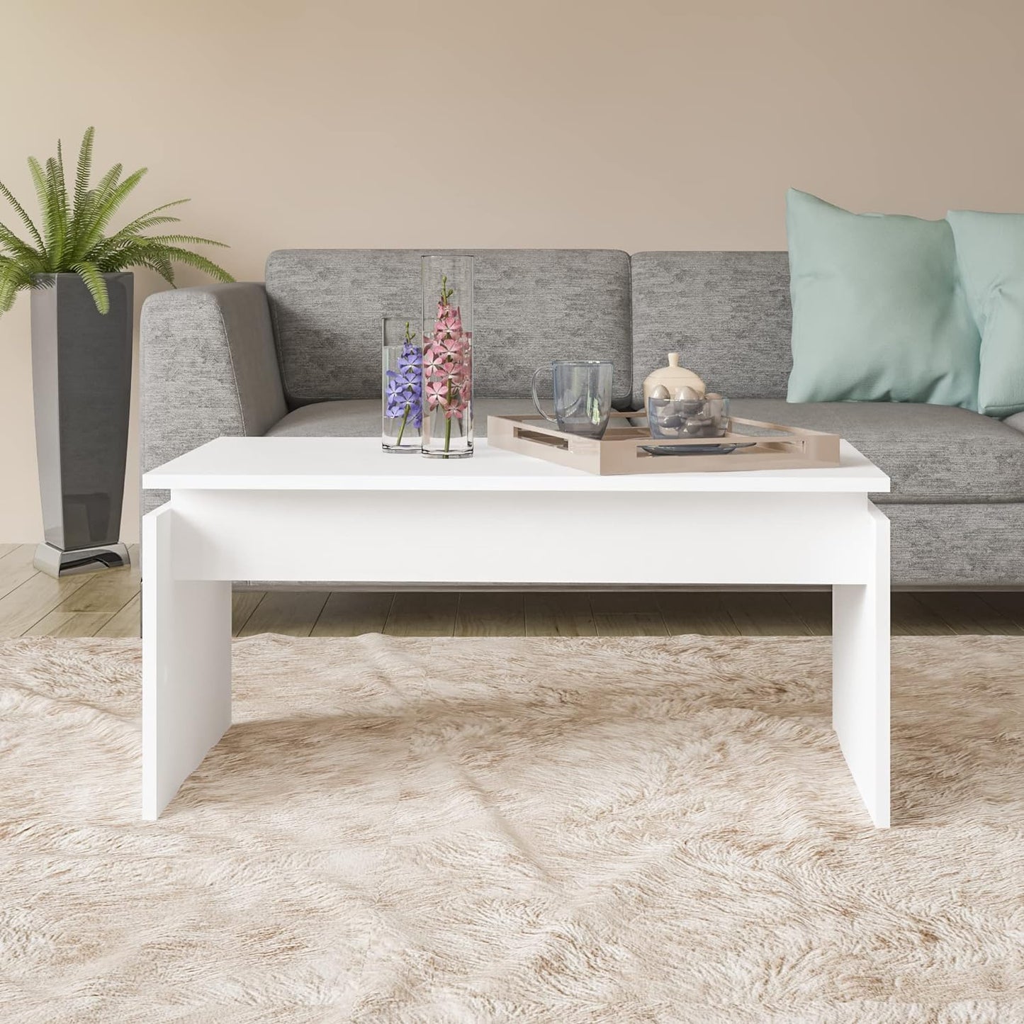 Artely Cris Coffee Table, White - W 80 X D 50 x H 38 cm