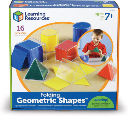 Learning Resources Folding Geometric Shapes - 16 Pieces, Ages 7+ Geometry Accessories, Teacher Aids, Math Helper, Teacher Supplies, Math Games for Kids,Back to School Supplies