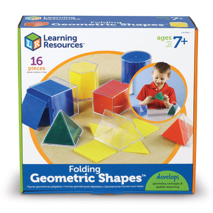 Learning Resources Folding Geometric Shapes - 16 Pieces, Ages 7+ Geometry Accessories, Teacher Aids, Math Helper, Teacher Supplies, Math Games for Kids,Back to School Supplies