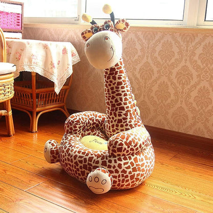 Aiwanto Baby Sofa Kids Seat Furniture Comfortable Fluffy Animal Giraffe Design Lazy Sofa for Children (Brown)