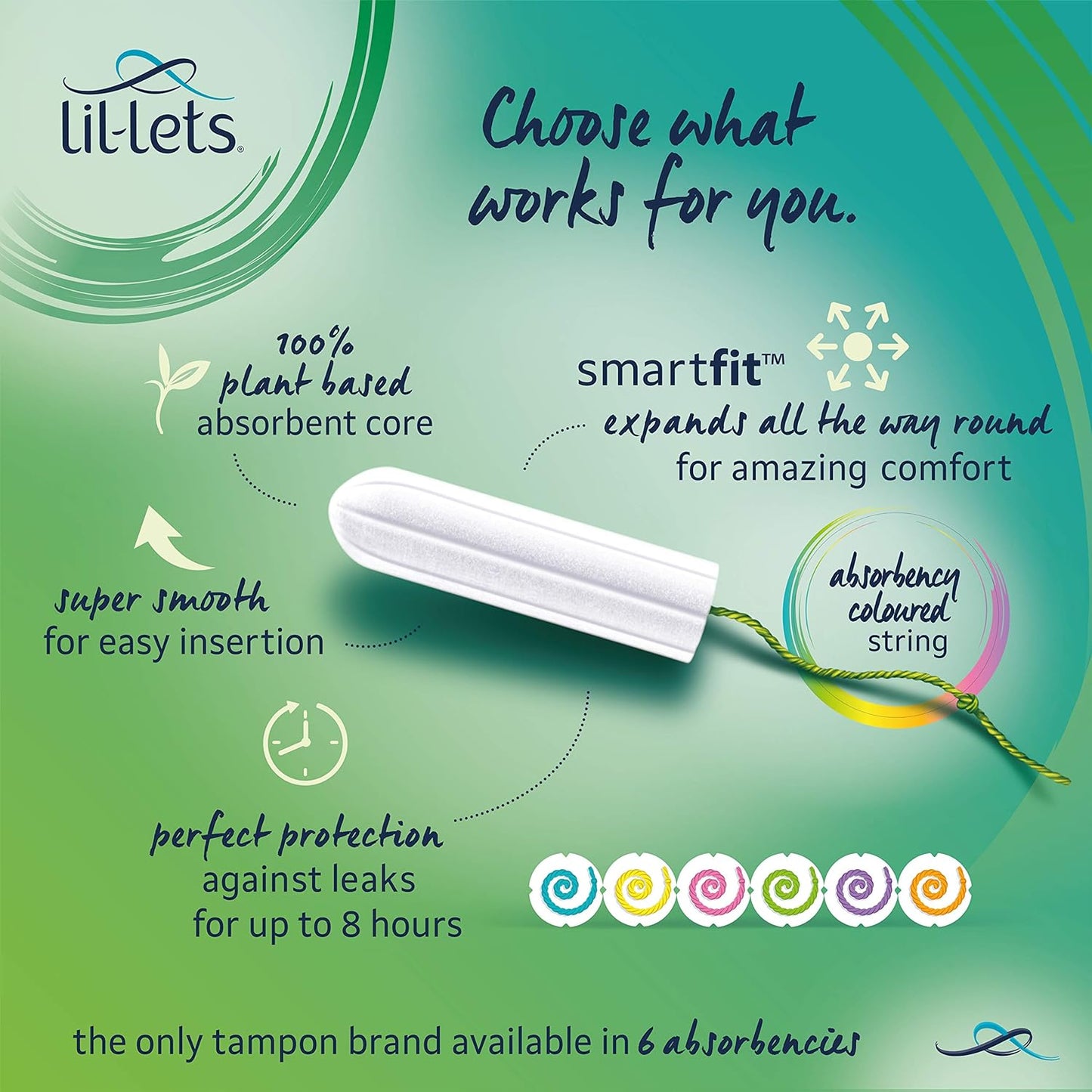 Lil-Lets Non-Applicator Super Plus Tampons X 96 | 6 Packs of 16 | Heavy Flow