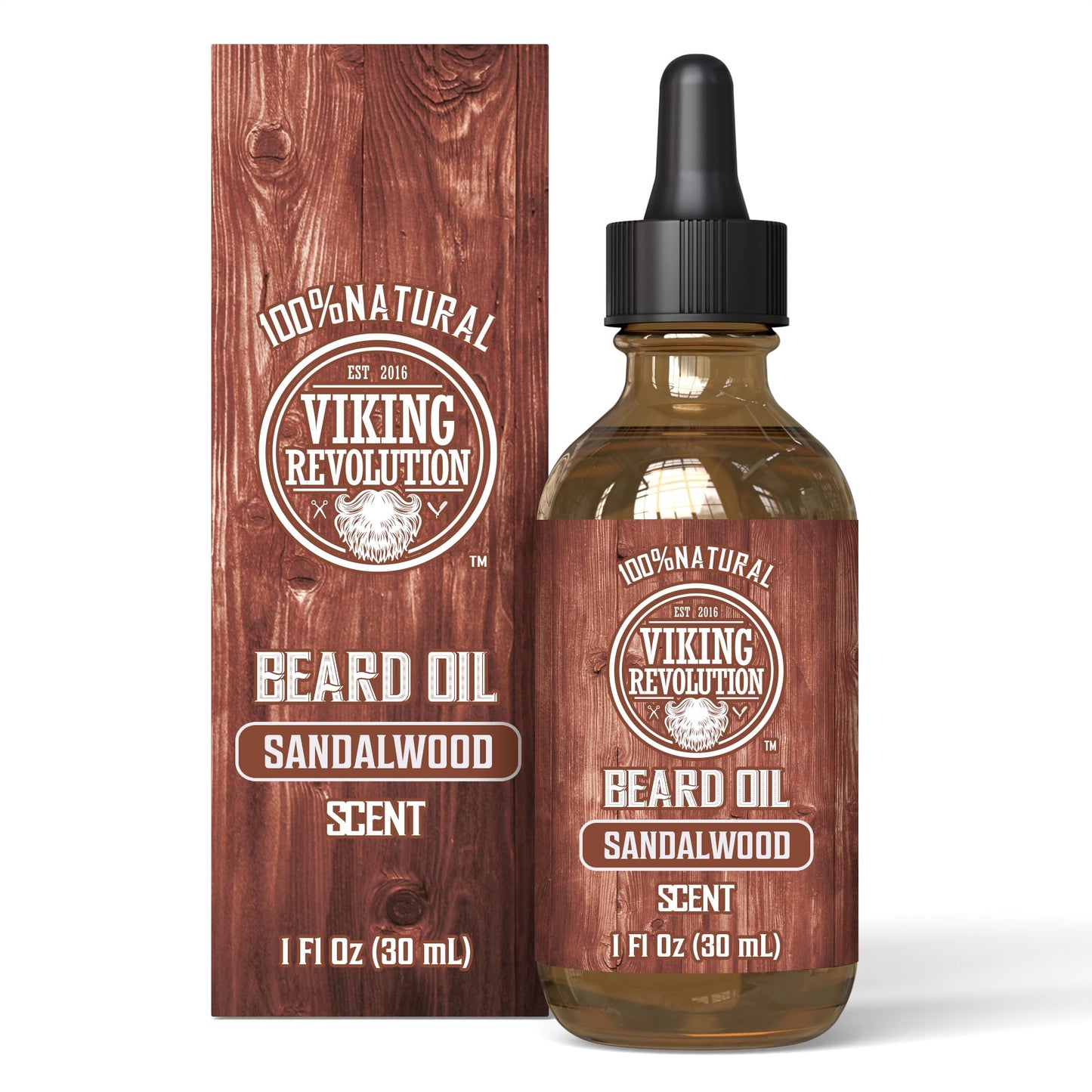 Viking Revolution Beard Oil Conditioner - All Natural Unscented Argan & Jojoba Oils - Softens, Smooths & Strengthens Beard Growth - Grooming Beard and Mustache Maintenance Treatment, 1 Pack