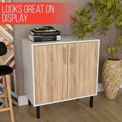 EconoHome Wood Buffet Cabinet for Living Room, Wooden Storage Sideboard with 2 Doors, This Credenza, Server or a TV Stand can be Used on The Kitchen, Dining Room, Bedroom, Entryway or Hallway