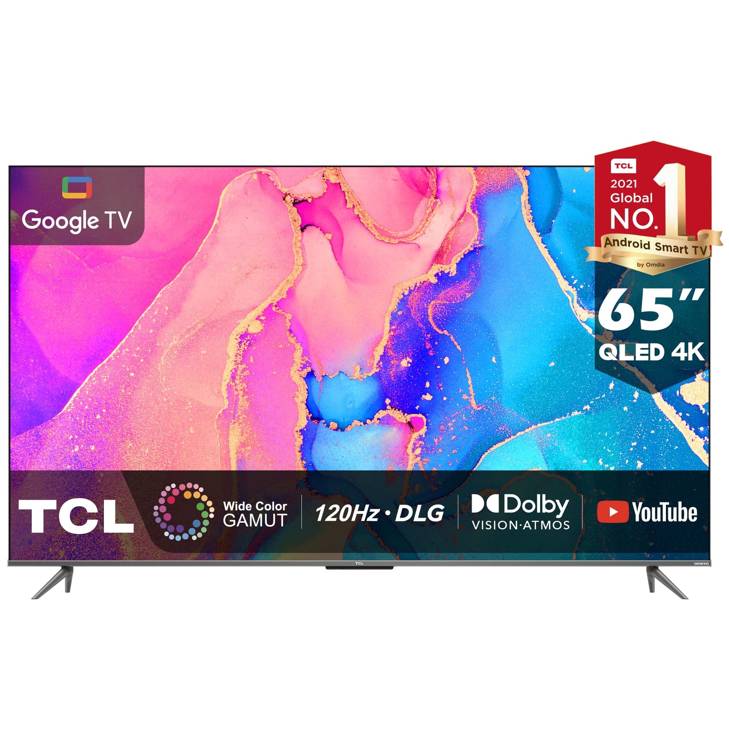 TCL 50 Inch TV 4K Ultra HD QLED Smart TV Dolby Vision IQ-Atmos HDR 10+ Game Master Wide Colour Gamut Onkyo Audio Quantum Dot Technology - 50C635 (2022 Model)