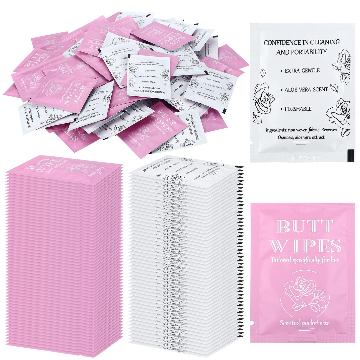 Individual Wrapped Wipes Bulk Butt Wipes Travel Wipes Baby Wipes Flushable Wipes Restaurant Reserve Wipes Shoes Wipes Flushable Toilet Wipe Travel for Baby Women Men Adults Shoes Travel (Simple)