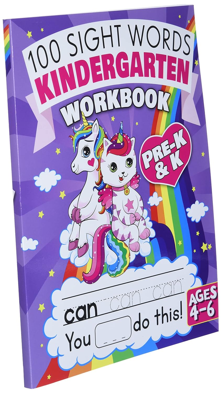 100 Sight Words Kindergarten Workbook Ages 4-6: A Whimsical Learn to Read & Write Adventure Activity Book for Kids with Unicorns, Mermaids, & More: Includes Flash Cards!