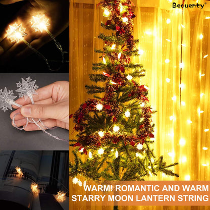 Beauenty Window Curtain String Light 300 LED 8 Modes USB Powered Waterproof Fairy String Lights Wedding Party Ramadan Home Garden Bedroom Outdoor Indoor Wall Christmas Decorations (Warm White)