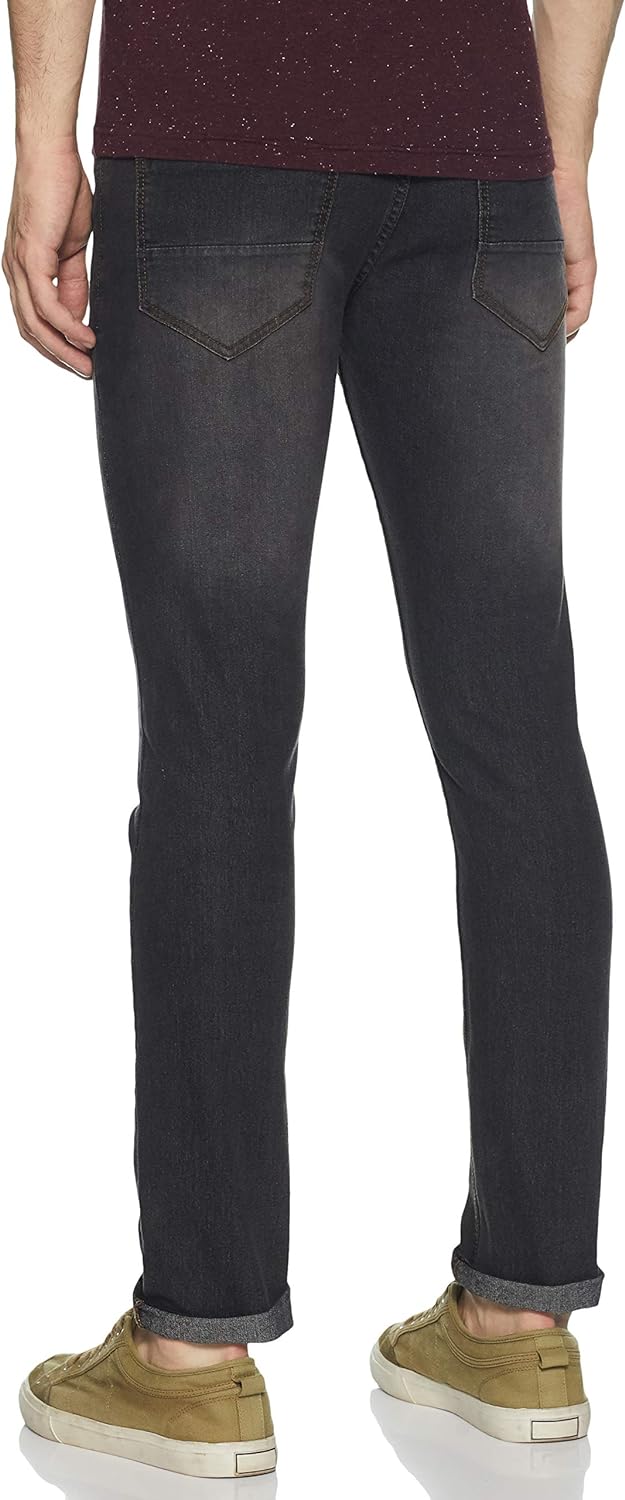 DIVERSE Men's Skinny Fit Jeans (DCMDT03KC24L33-508D_Black_28W x 33L)