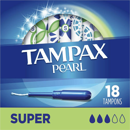 Tampax Pearl Regular Absorbency Unscented Tampons, Leakguard protection 96 Count, Pack of 1