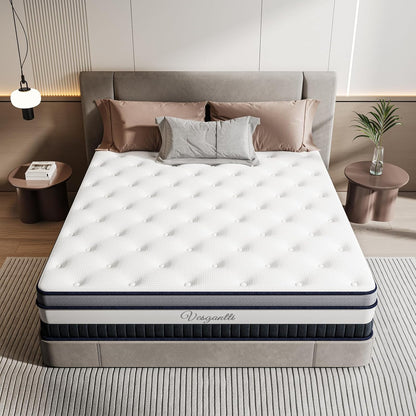 Vesgantti 120x200 Mattress, 26cm Pocket Sprung Mattress with Breathable Foam and Individually Wrapped Spring - Medium Firm Feel, Classic Box Top Collection…