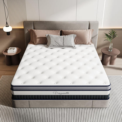 Vesgantti 120x200 Mattress, 26cm Pocket Sprung Mattress with Breathable Foam and Individually Wrapped Spring - Medium Firm Feel, Classic Box Top Collection…