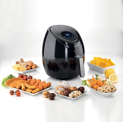 KENWOOD Digital Air Fryer XL 3.8L 1.7KG 1500W with Rapid Hot Air Circulation for Frying, Grilling, Broiling, Roasting, Baking and Toasting HFP30.000BK Black