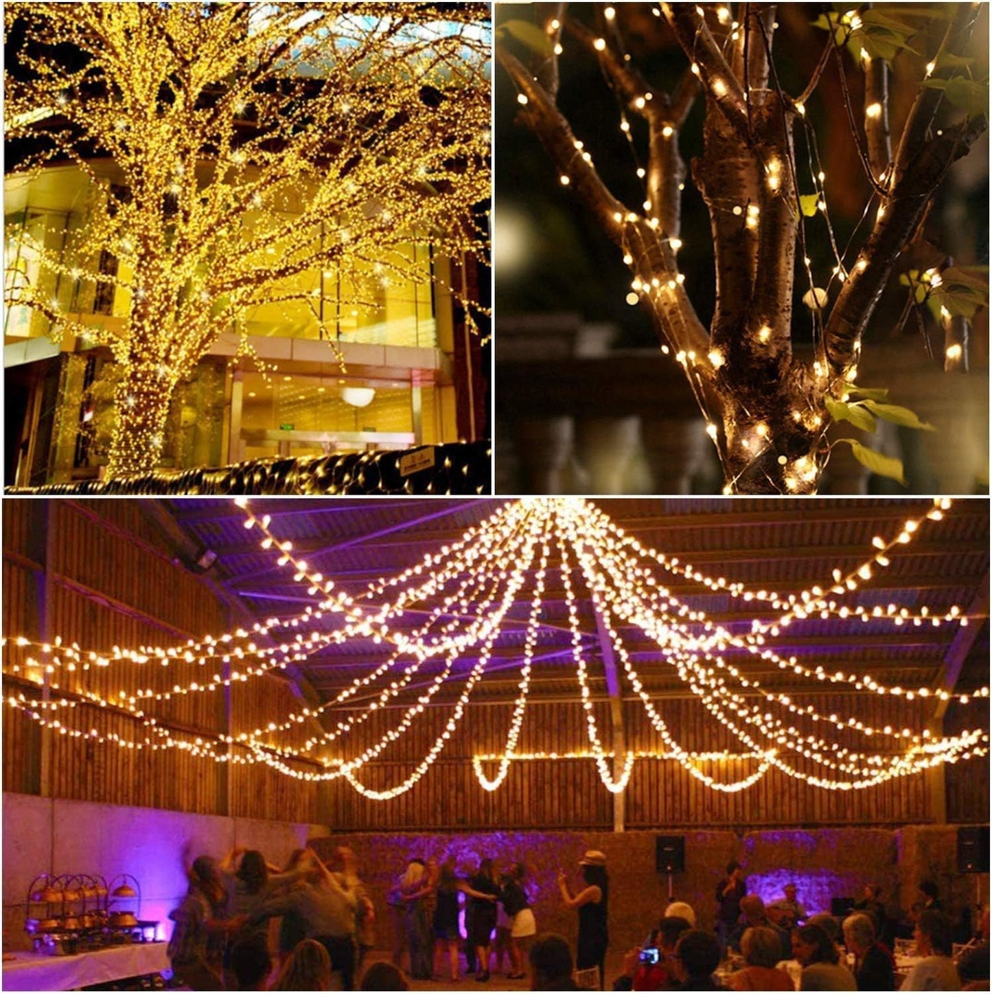 ANJAYLIA Solar String Lights Outdoor, 2 Pack 100 LED Fairy Lights Solar Powered with 8 Modes Waterproof Decorative Copper Wire Lights for Patio Garden Yard Trees Christmas Wedding Party, Warm White