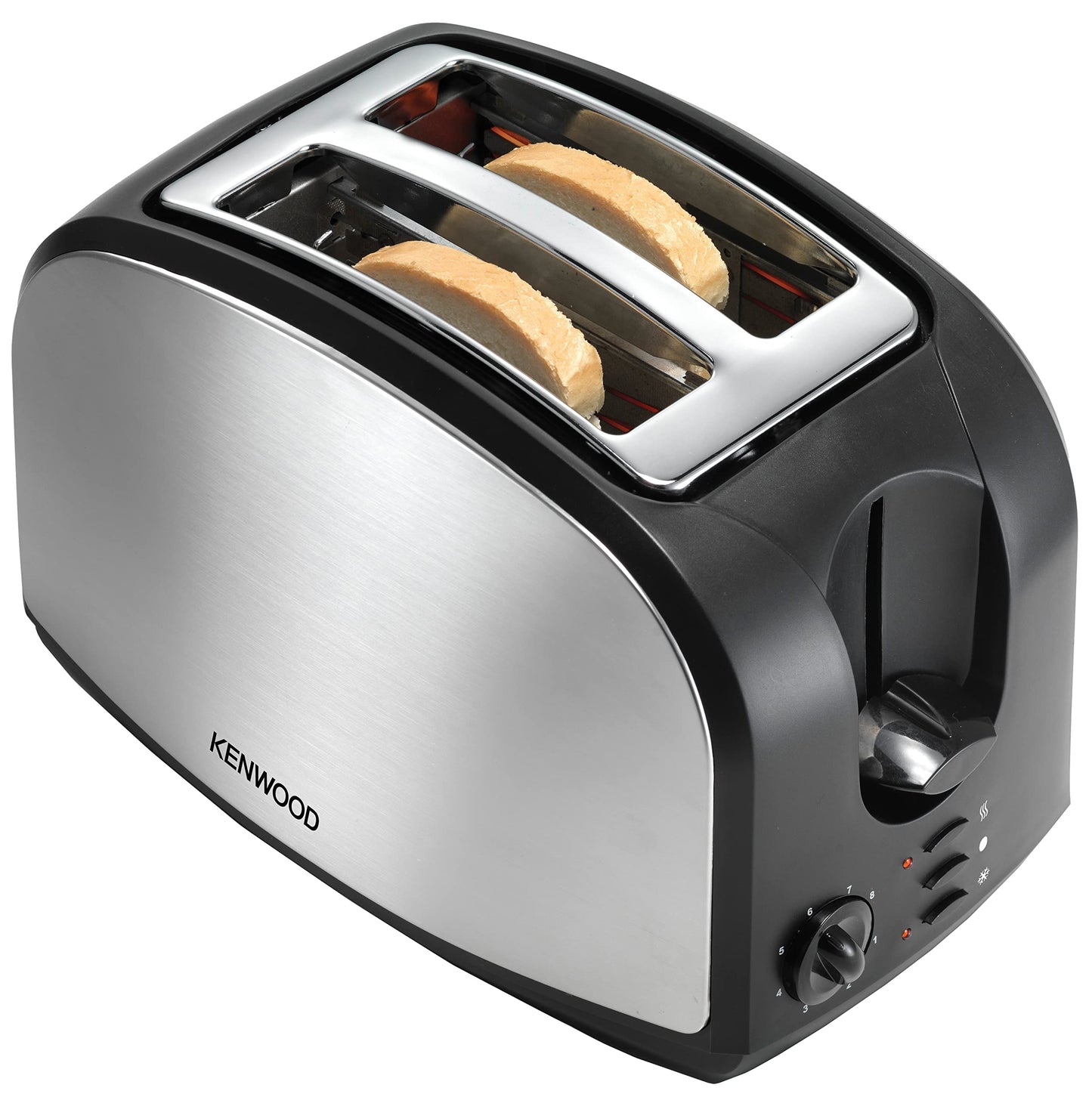 KENWOOD Toaster 2 Slice Bread Toaster with Adjustable Browning Control, Removable Crumb Tray for Easier Cleaning, Automatic Pop Up, Defrost, Warm & Cancel Function TCM02.A0BK Silver/Black