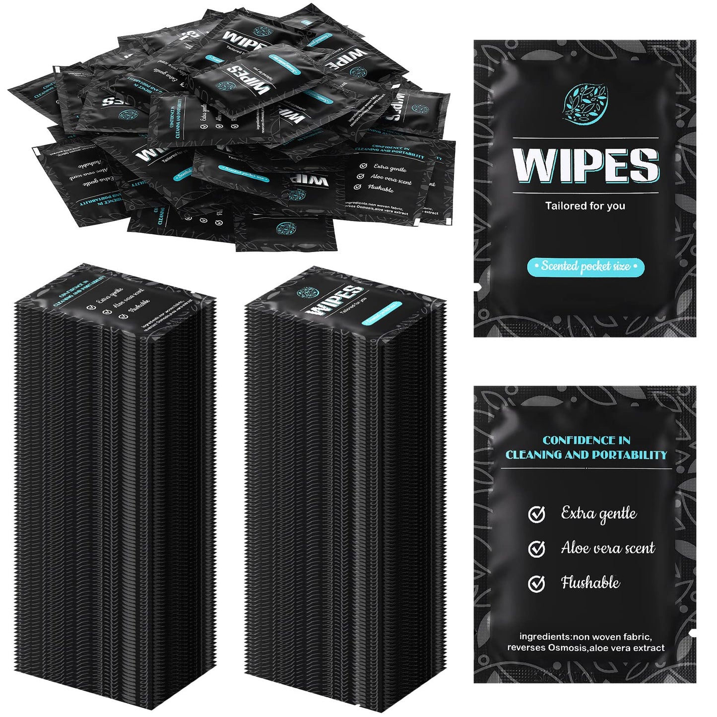 Individual Wrapped Wipes Bulk Butt Wipes Travel Wipes Baby Wipes Flushable Wipes Restaurant Reserve Wipes Shoes Wipes Flushable Toilet Wipe Travel for Baby Women Men Adults Shoes Travel (Simple)